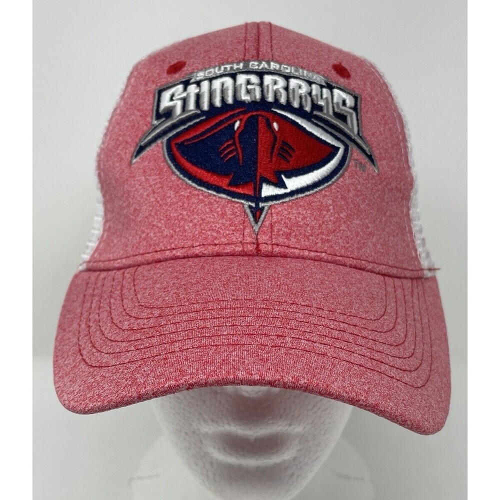 South Carolina Stingrays Hockey SnapBack Hat Cap Red White Mesh Logo
